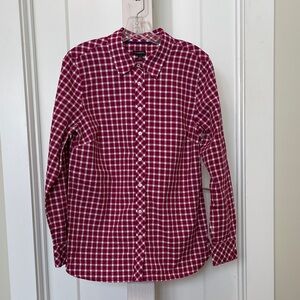 Talbots Magenta Pink Plaid Women's Blouse